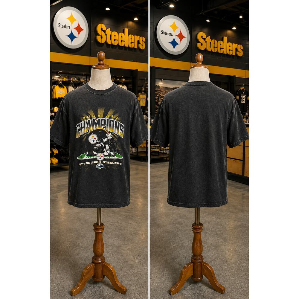 Pittsburgh Steelers 2008 AFC Champions Vintage T-Shirt XL